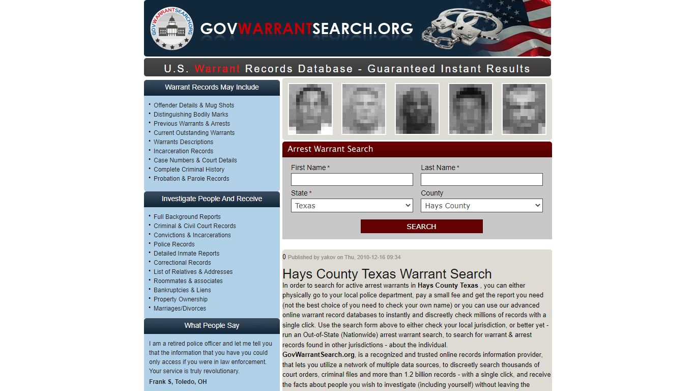 Hays County Texas | Warrant Search